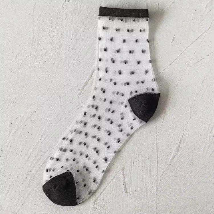 Sheer polka dot socks