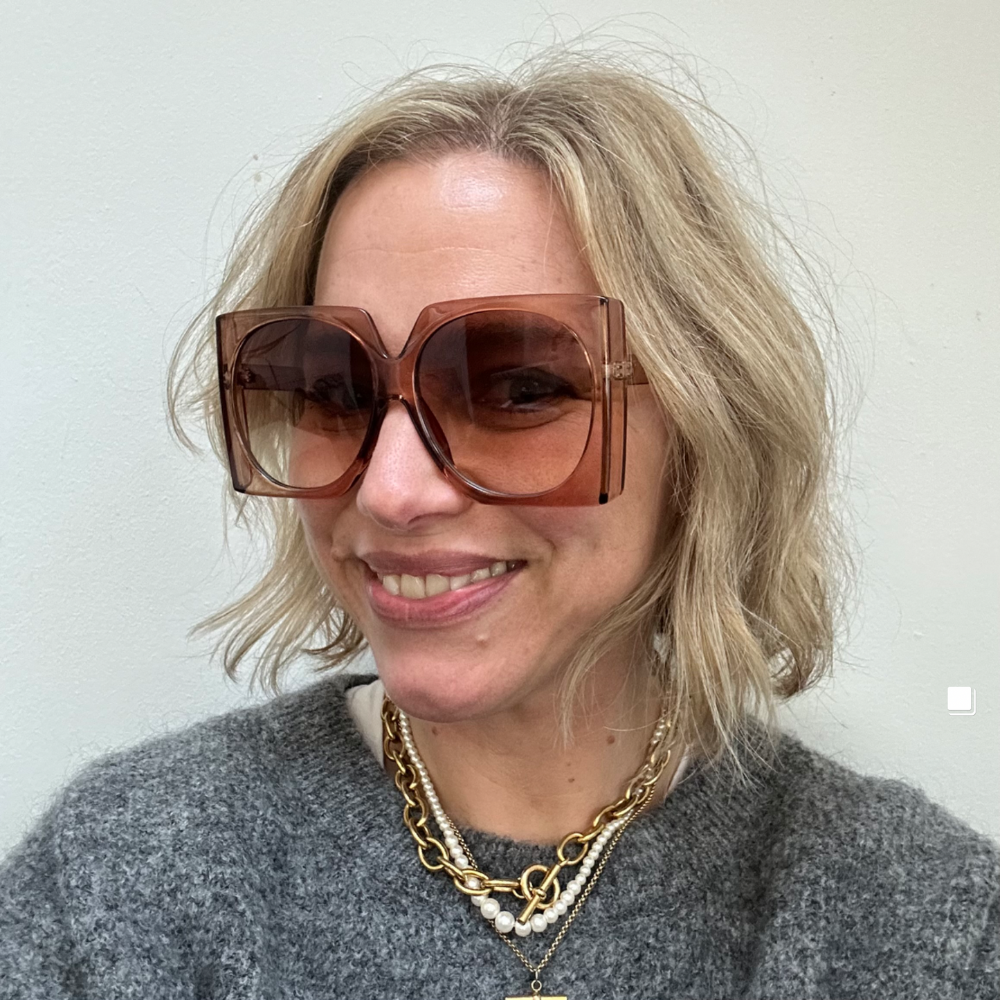 Oversized Round Square Frame Sunglasses