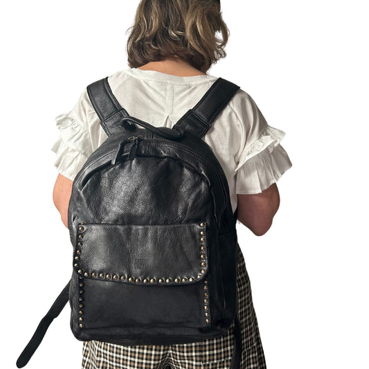 Studded Leather Backpack