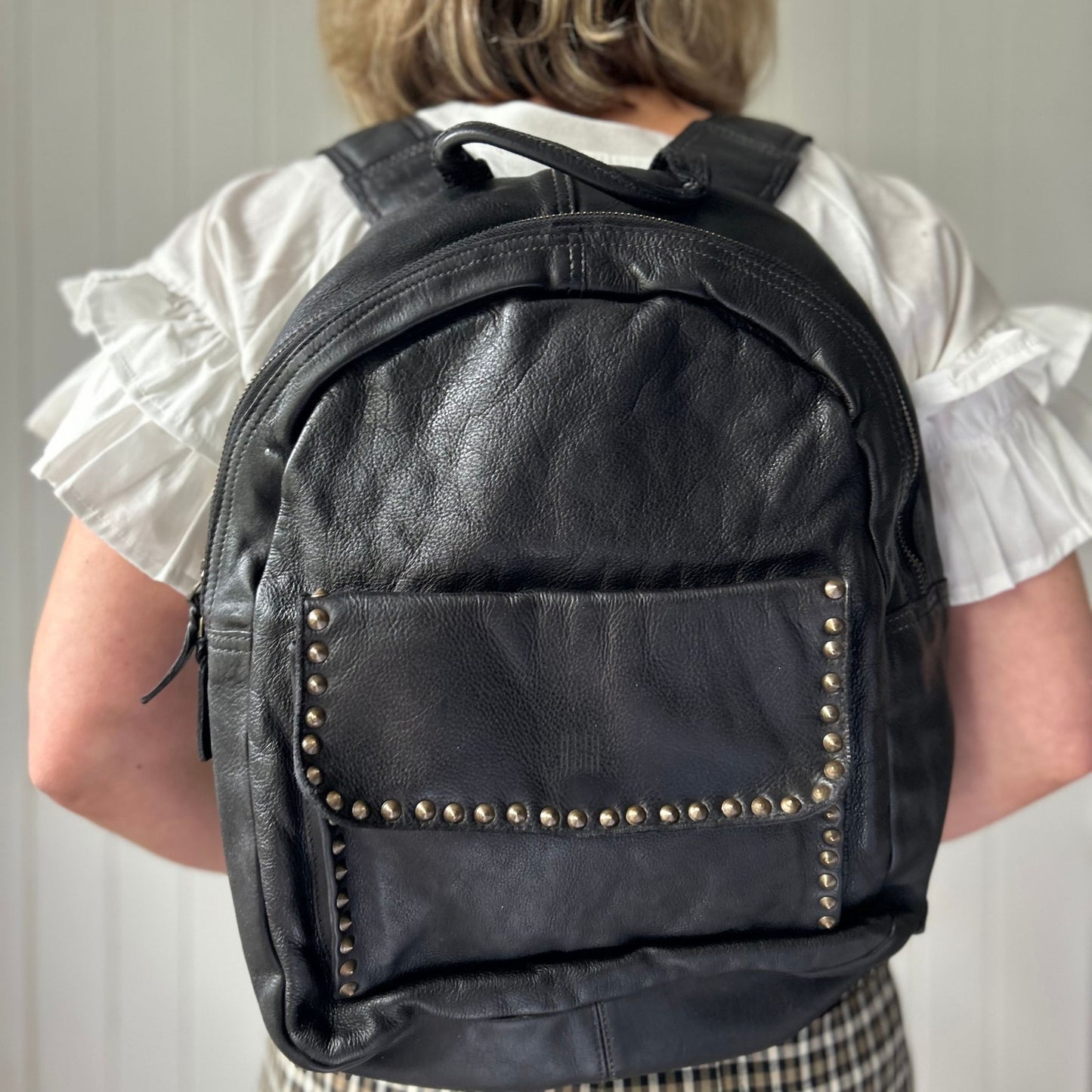 Studded Leather Backpack