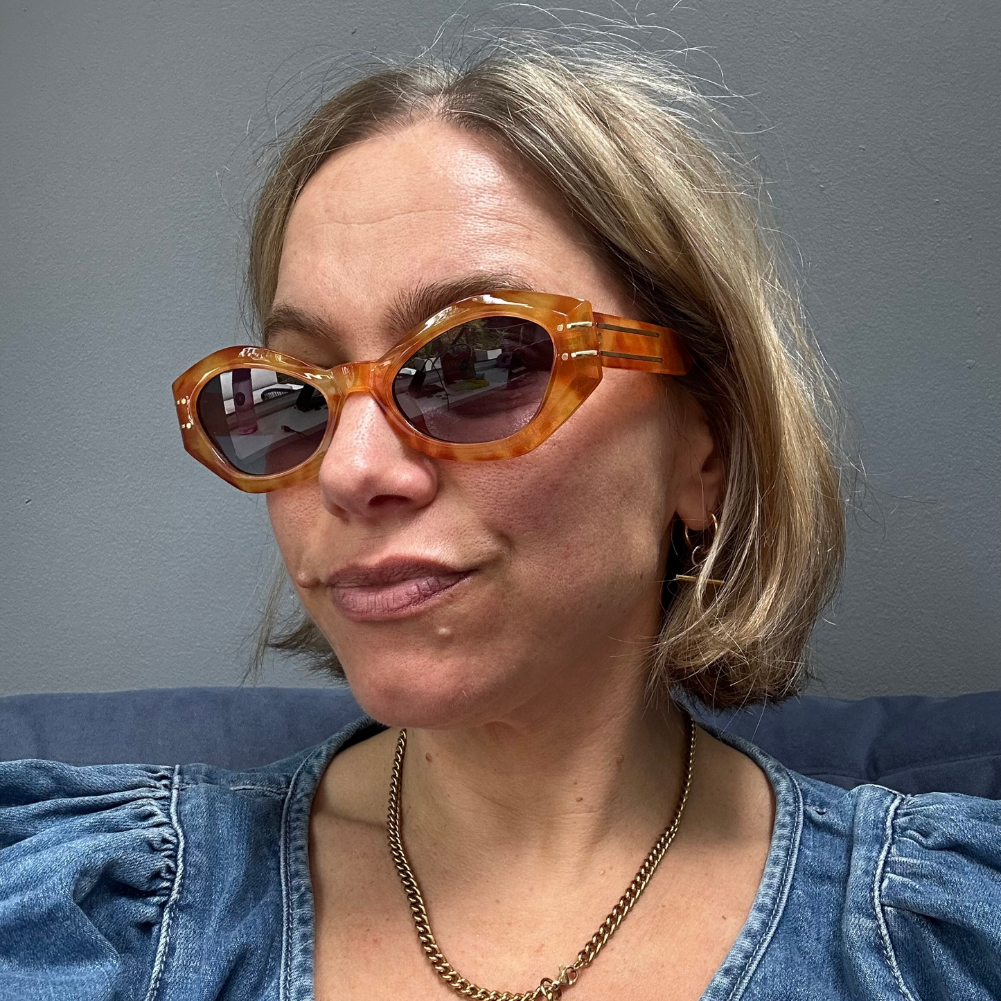 Geo Slim Cat Eye Ladies Sunglasses