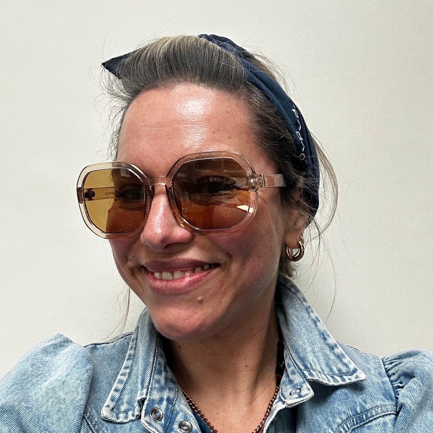 Oversized Brown Clear Sunglasses