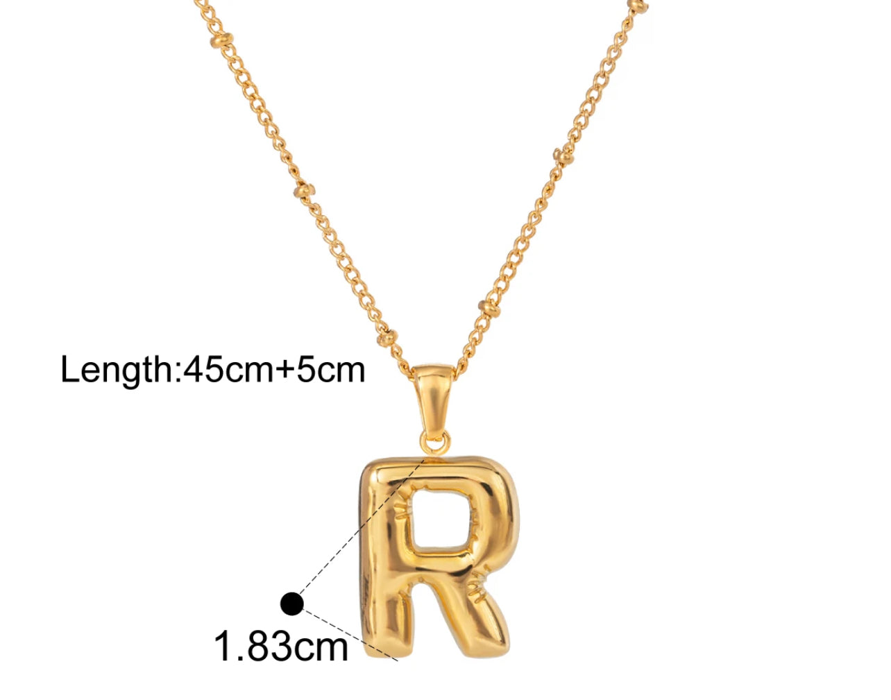 Silver Puffy Initial letter pendant