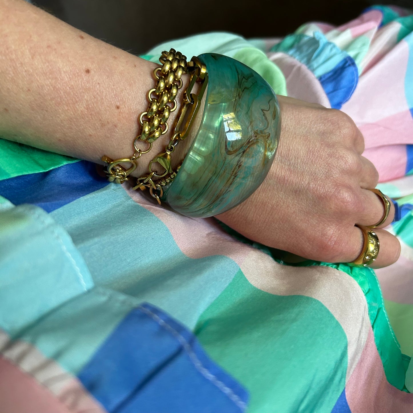 Chunky Marbled Resin Bangles