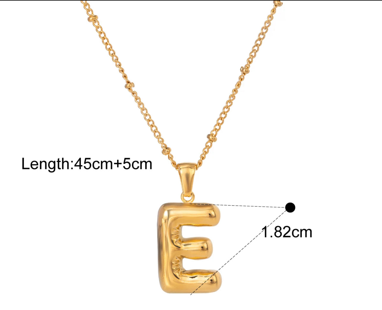 Silver Puffy Initial letter pendant