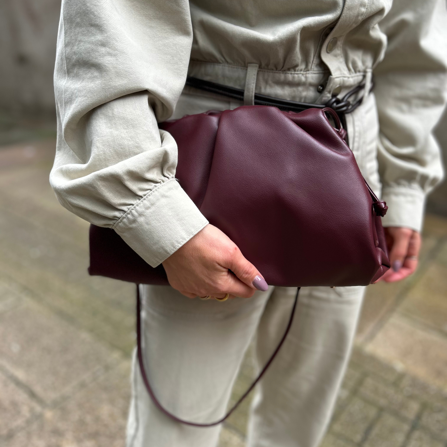 Oversized Leather Slouch Bag