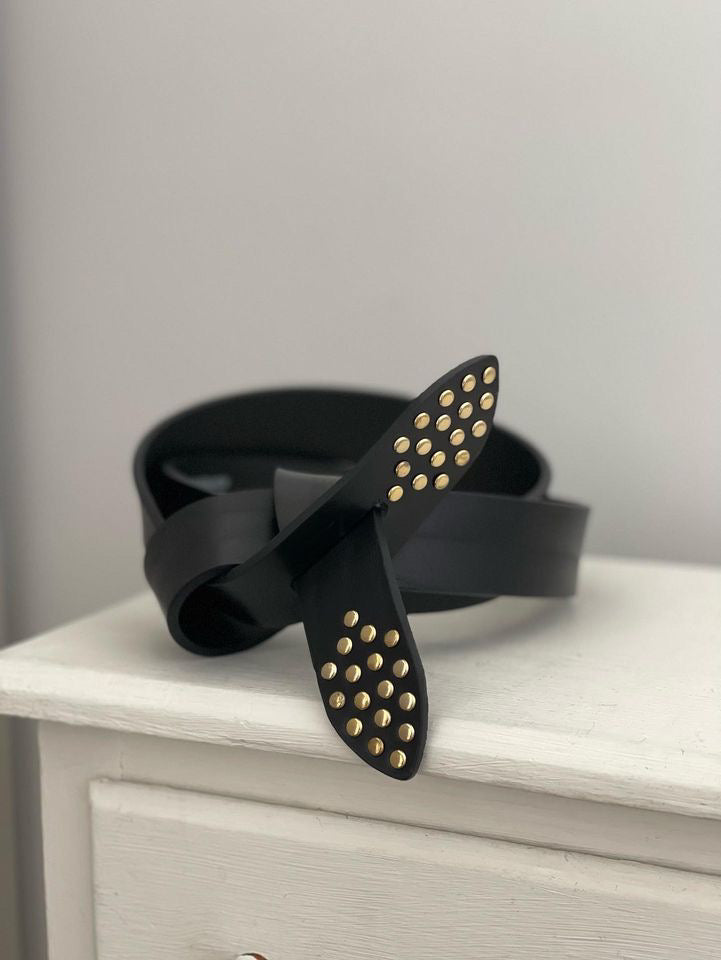 Studded Leather Knot Belts