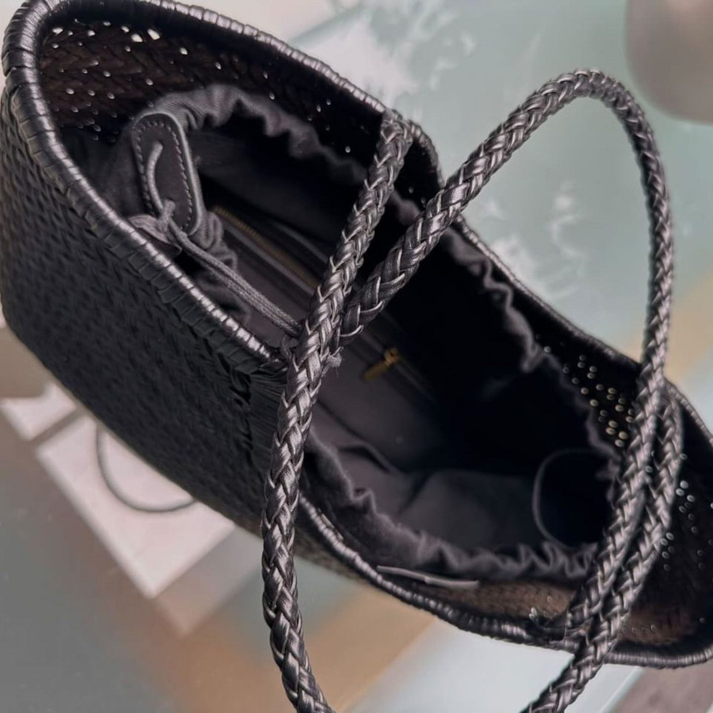 The Woven Leather Basket