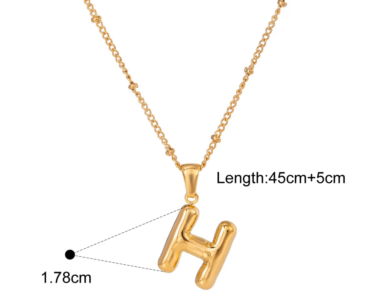 Silver Puffy Initial letter pendant