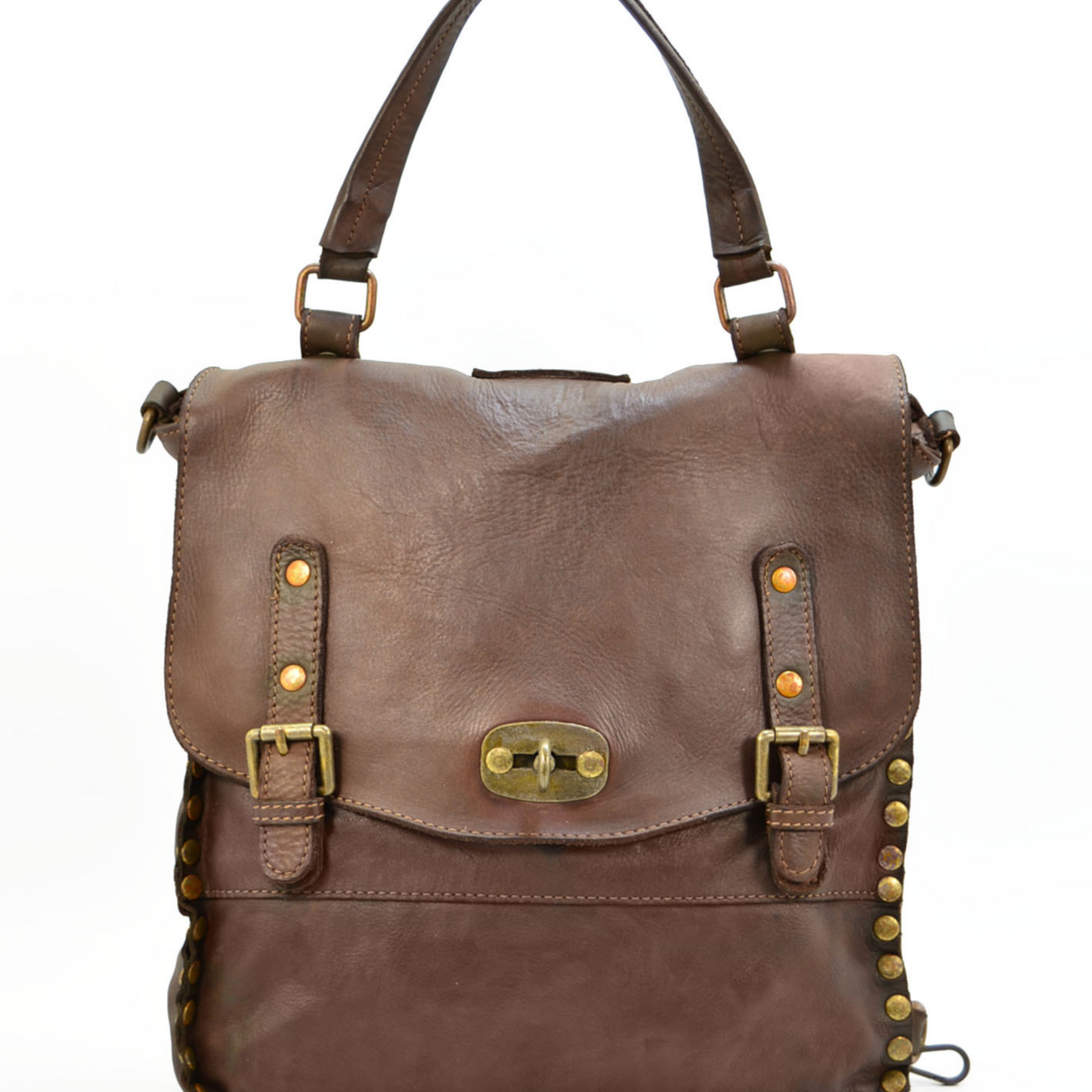 Studded Multiway Leather Satchel
