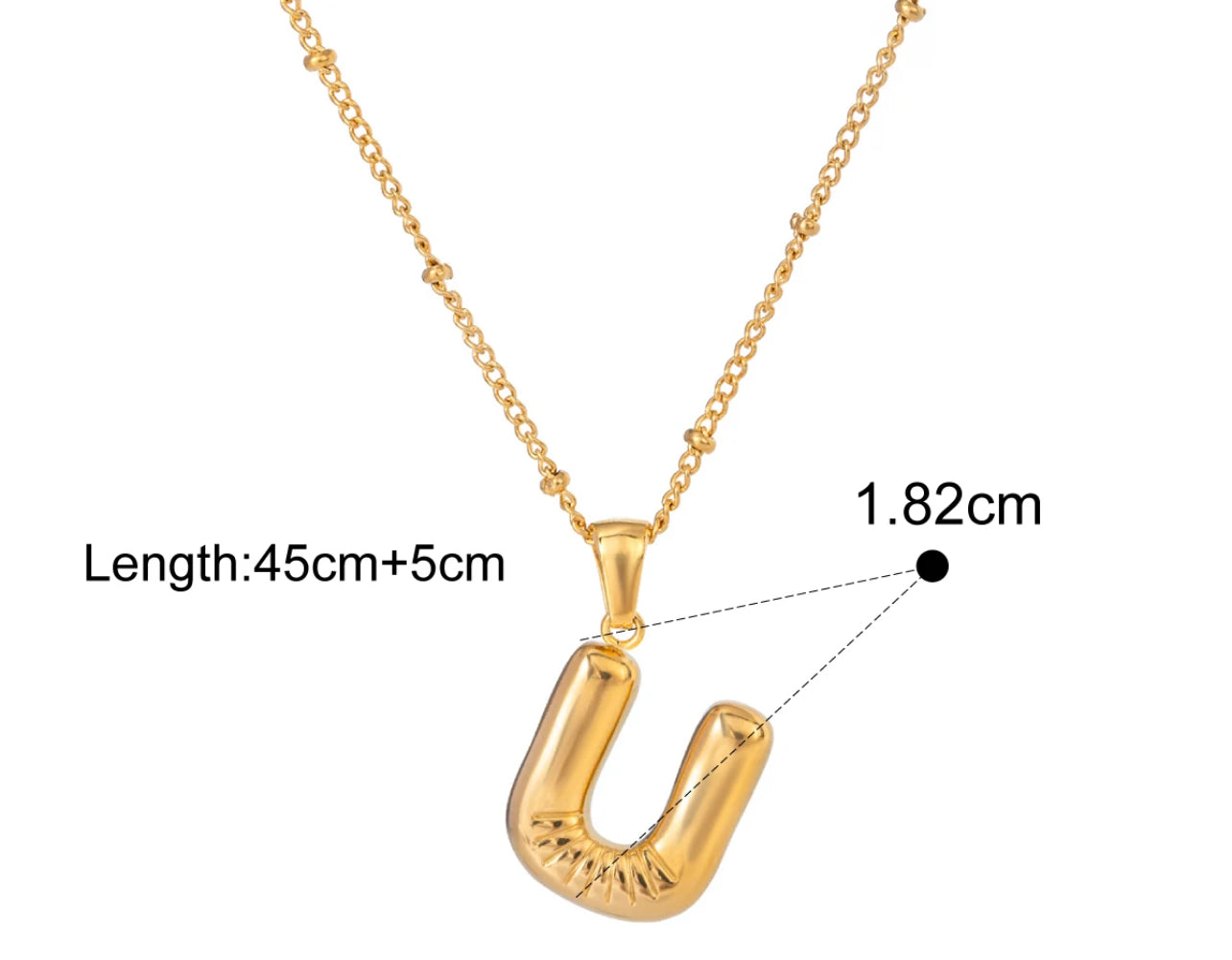 Silver Puffy Initial letter pendant
