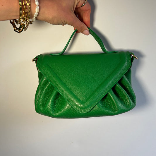 The Pleated Cross-Body Leather Clutch