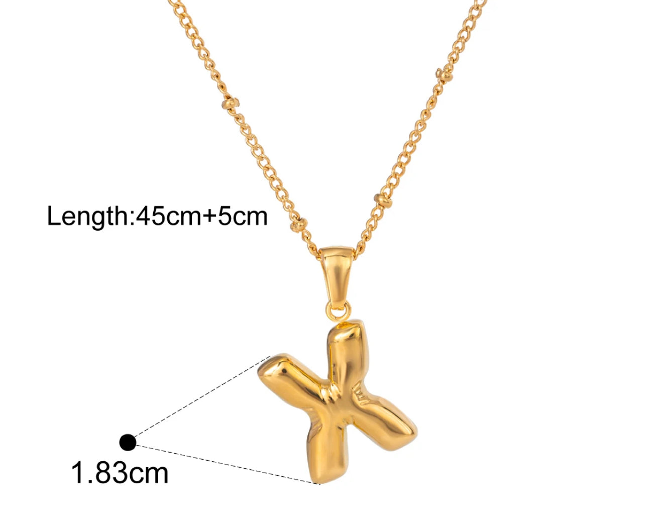 Silver Puffy Initial letter pendant