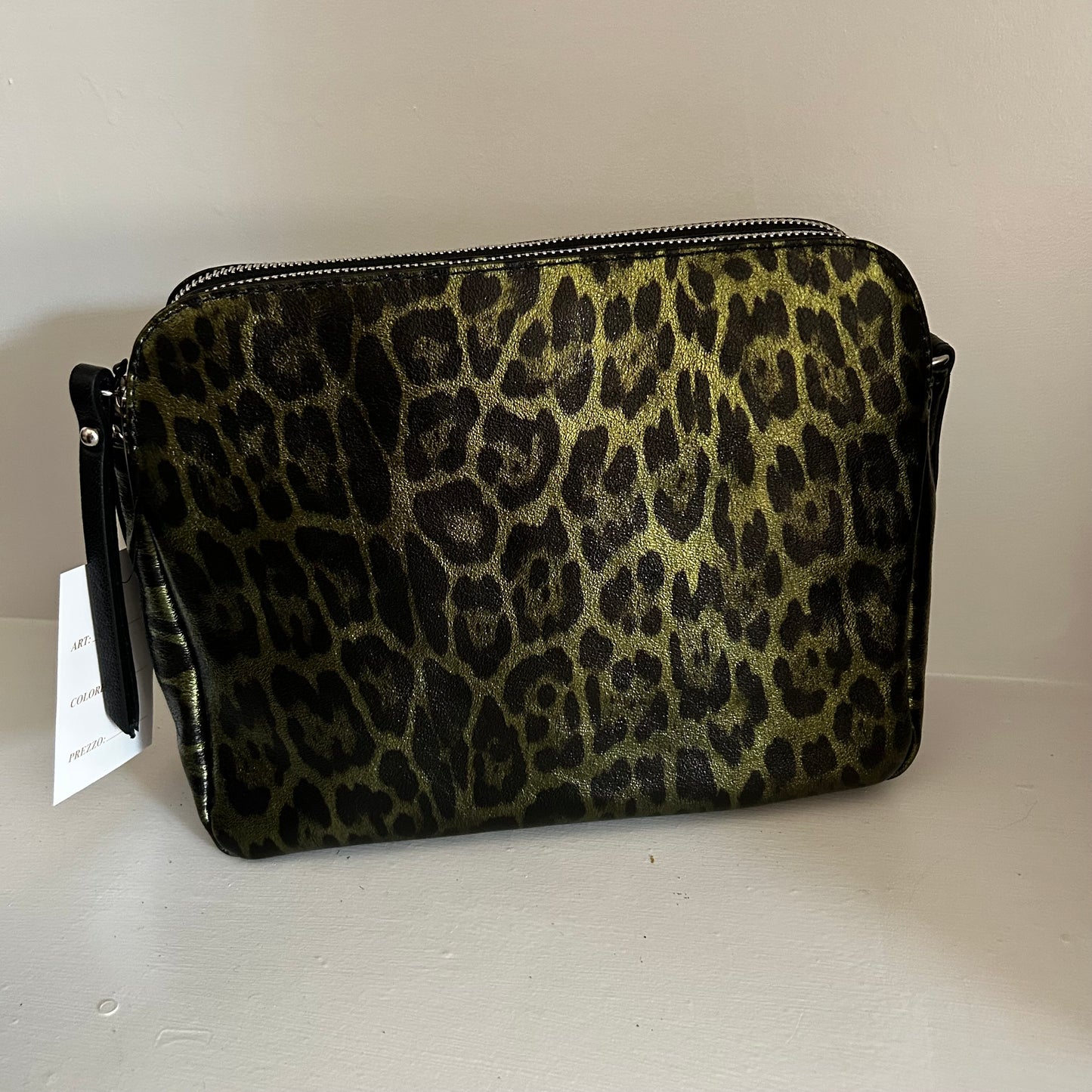 Metallic leopard crossbody