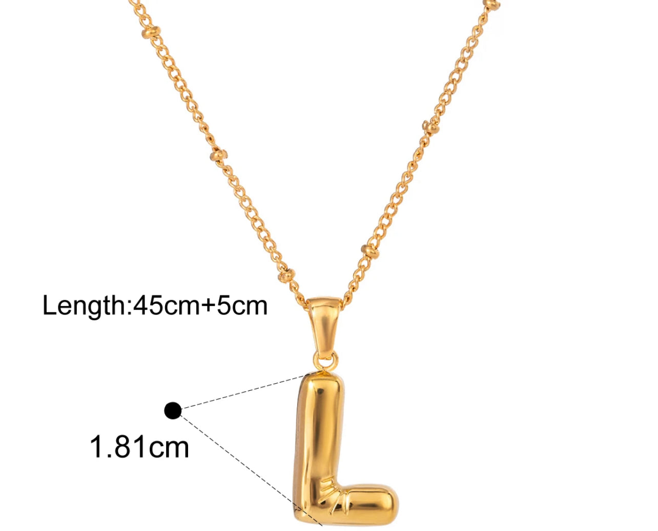 Silver Puffy Initial letter pendant