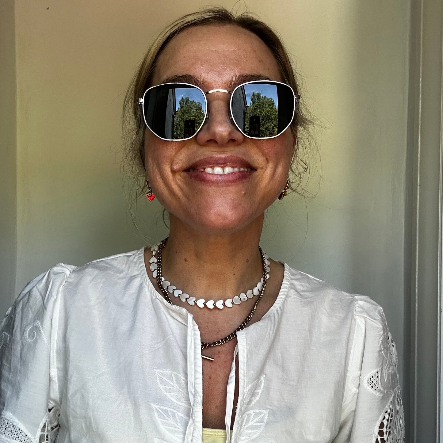 Gold Framed Geo Curve Sunglasses