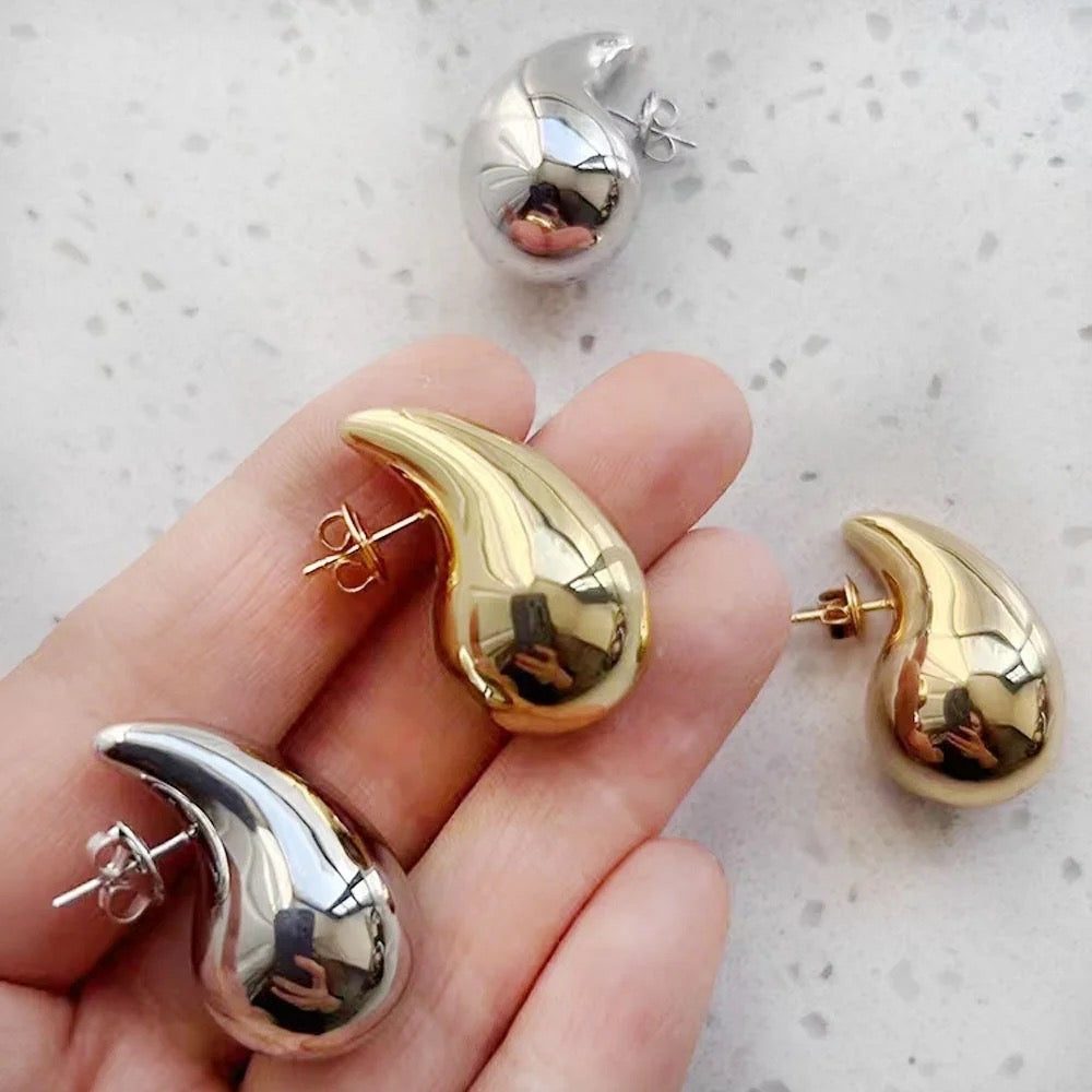 Gold or Silver Teardrop Earrings