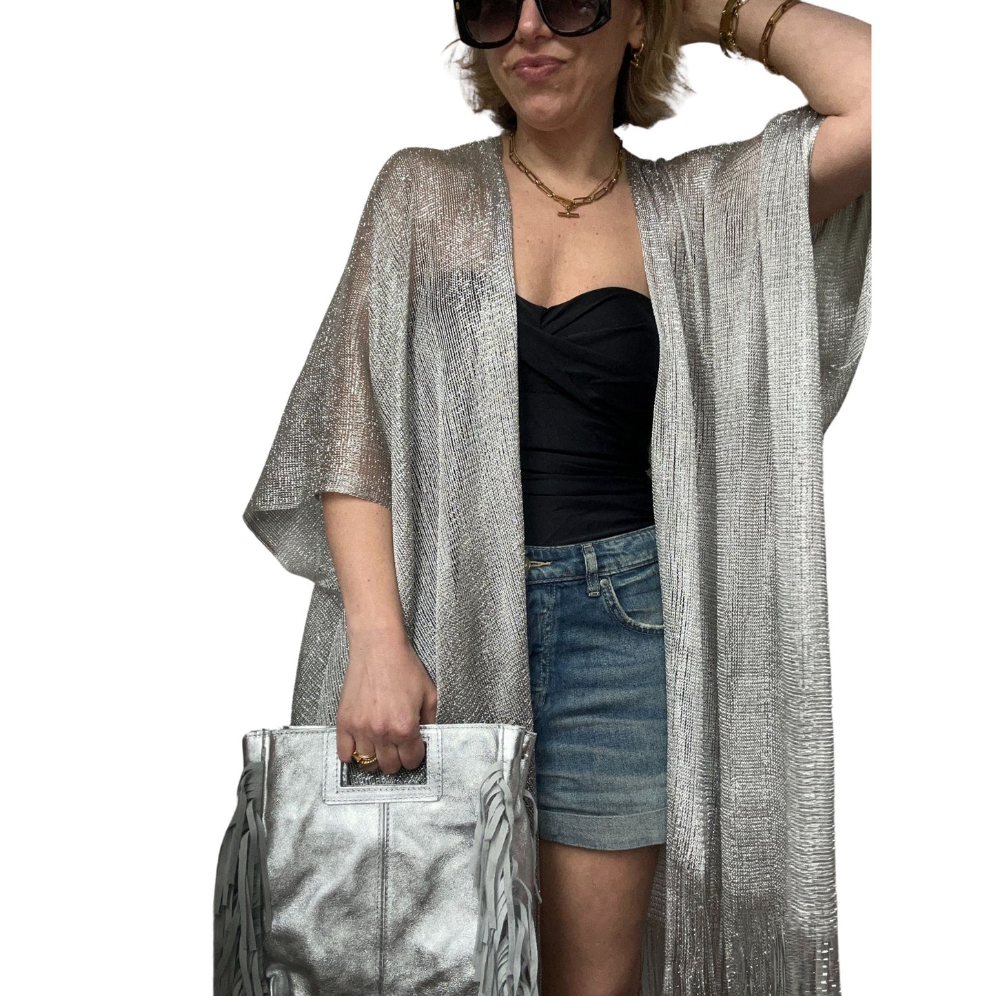 Metallic Kimonos and Ponchos