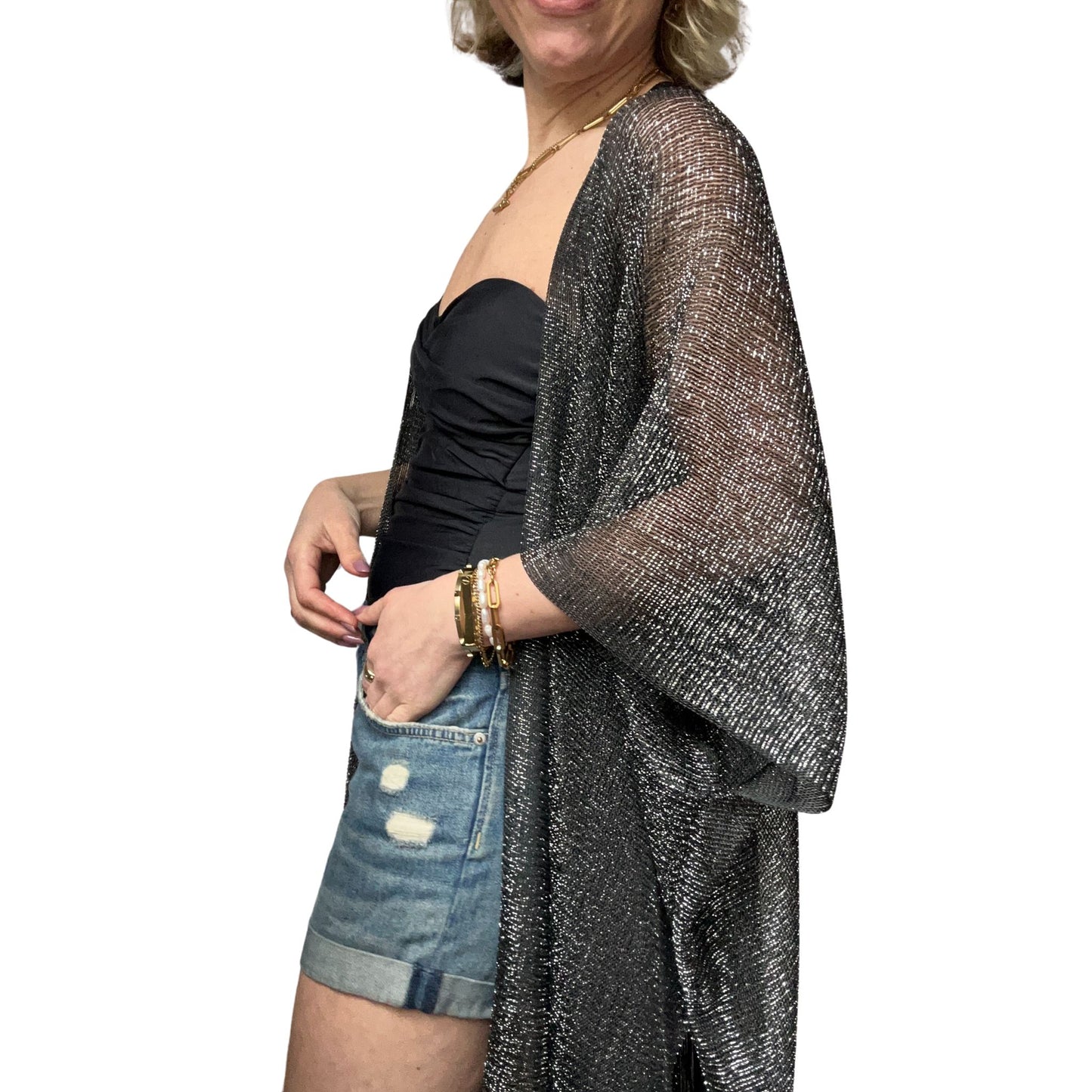 Metallic Kimonos and Ponchos