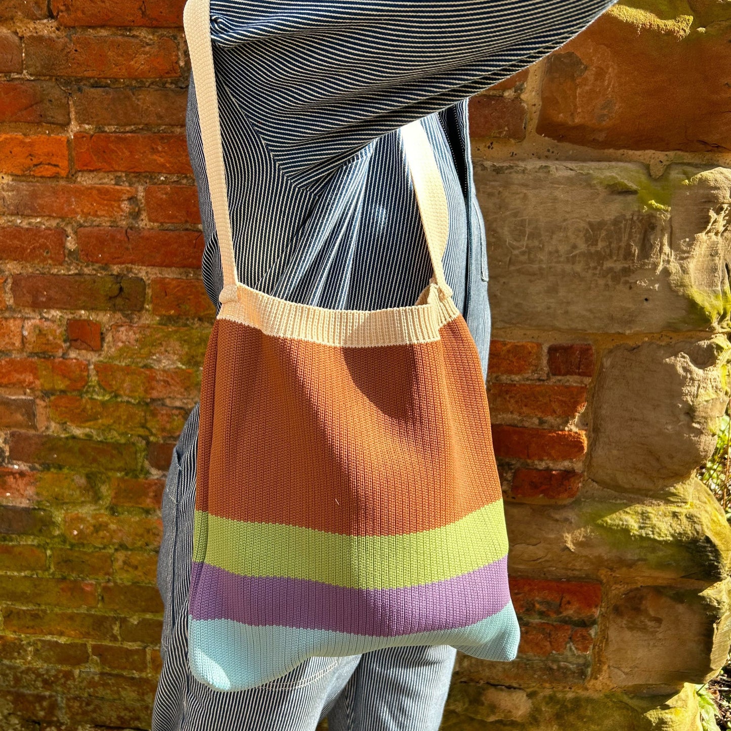 Retro Striped Knitted Bag