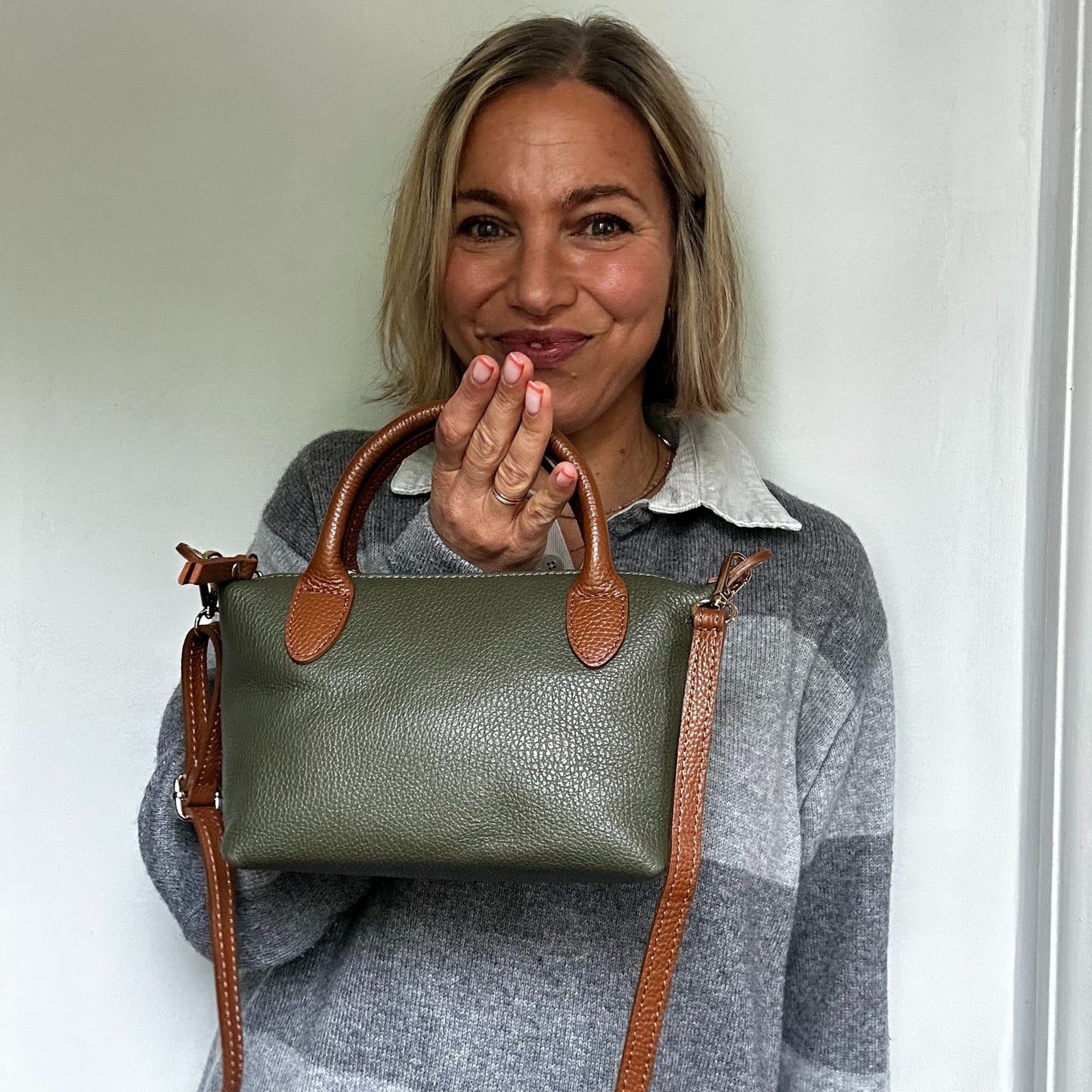 Two Tone Leather handbag