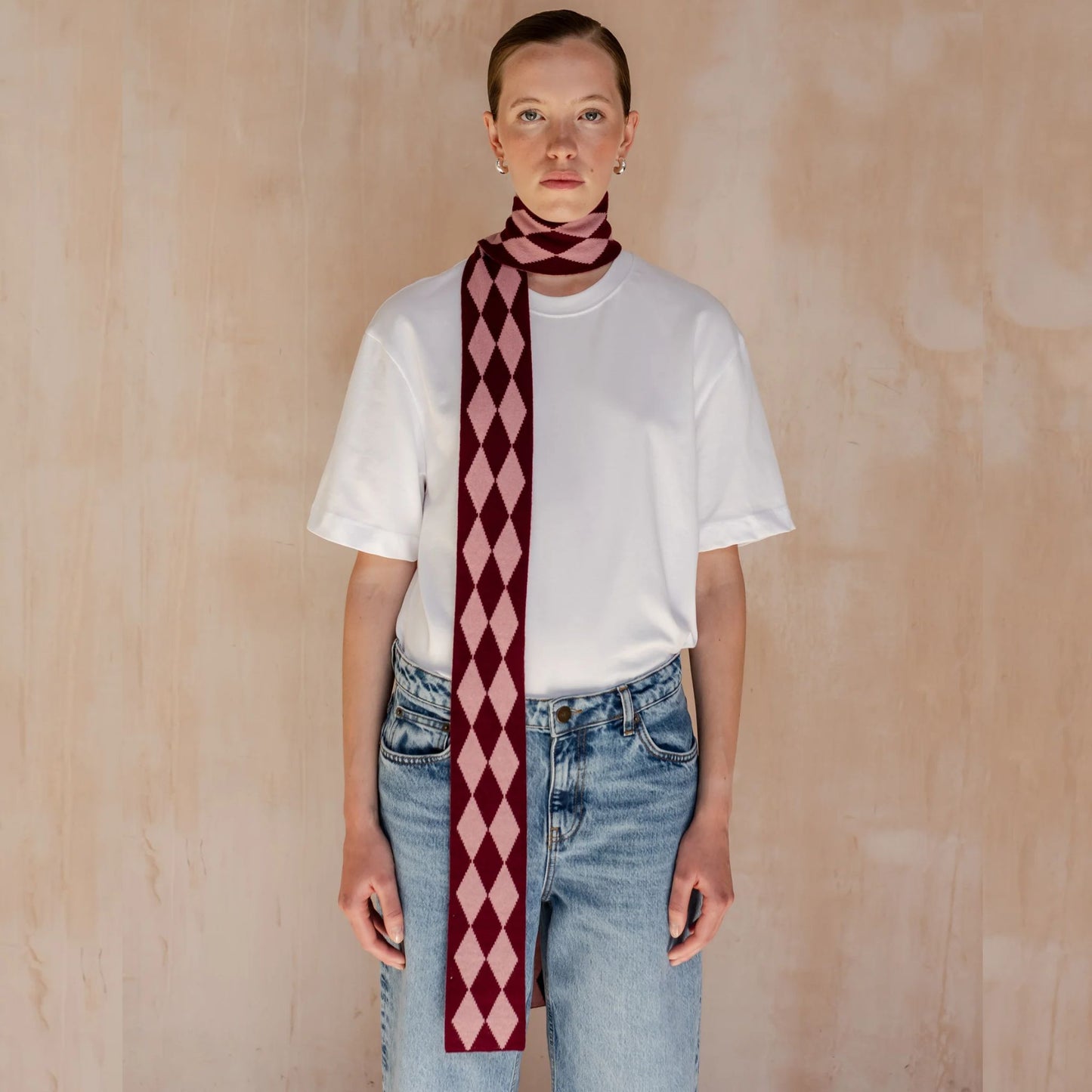 Merino Wool Harlequin Skinny scarves