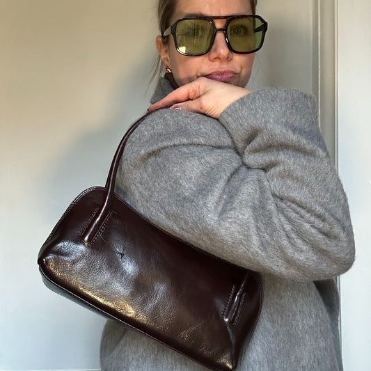 Polished Leather Shoulder Bag