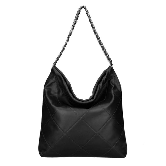 Quilted Leather Bag with Chain Strap