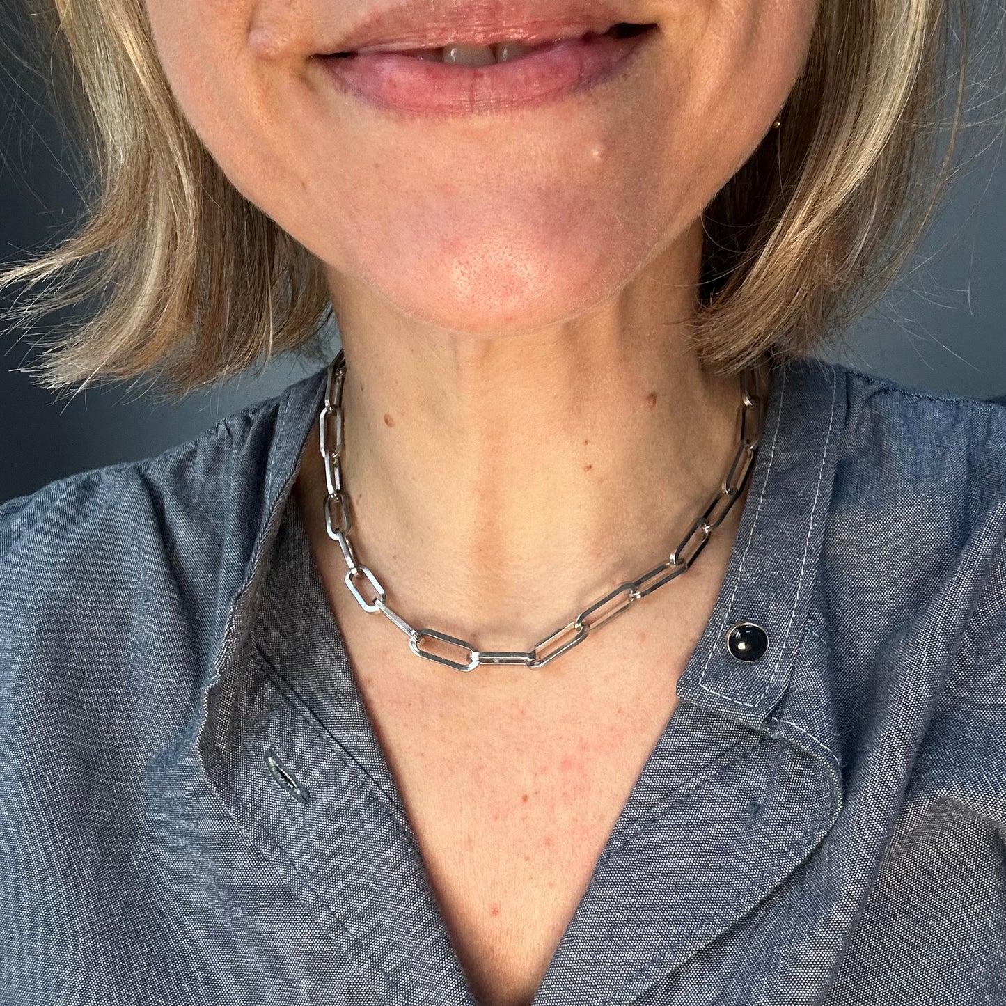 Chunky Silver Paperclip Chain