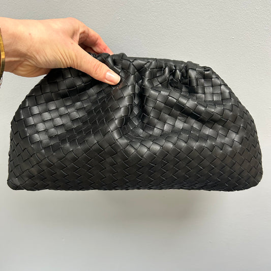 Large Woven Leather Shoulder Bag / Clutch