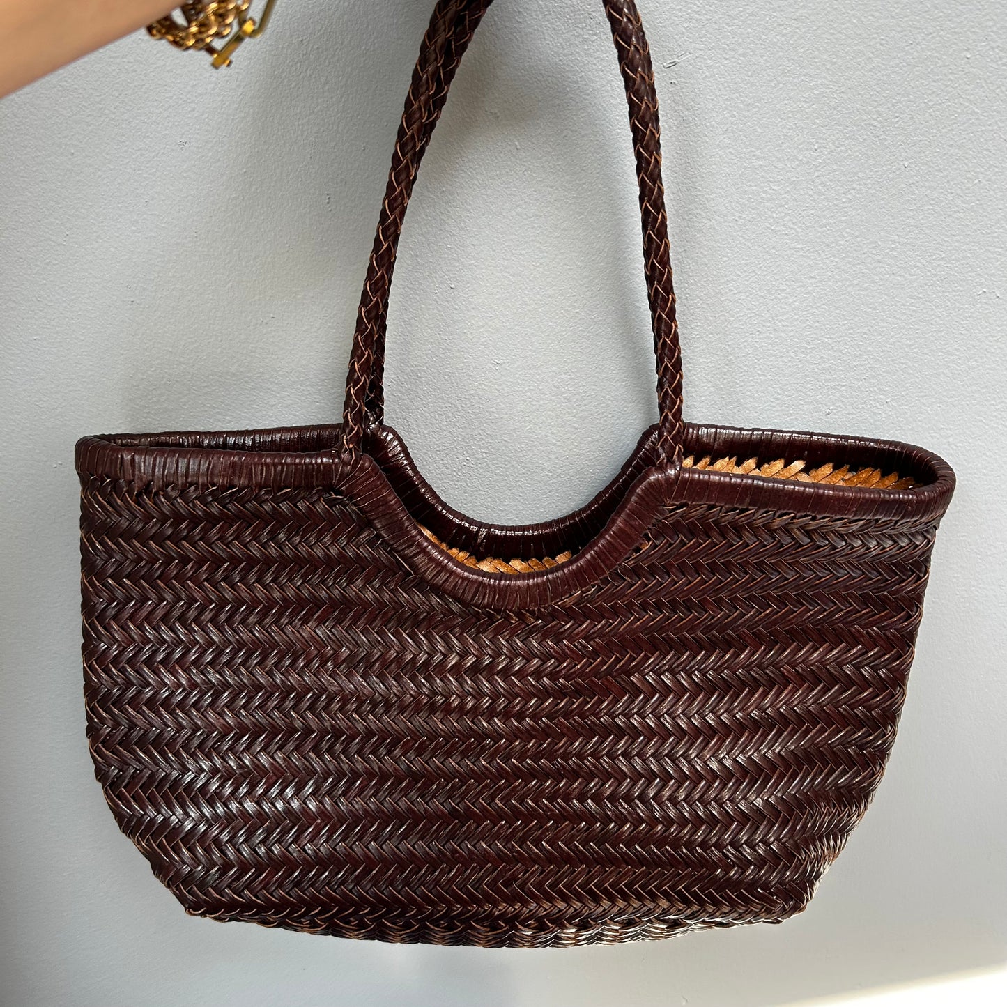 The Woven Leather Basket Bag