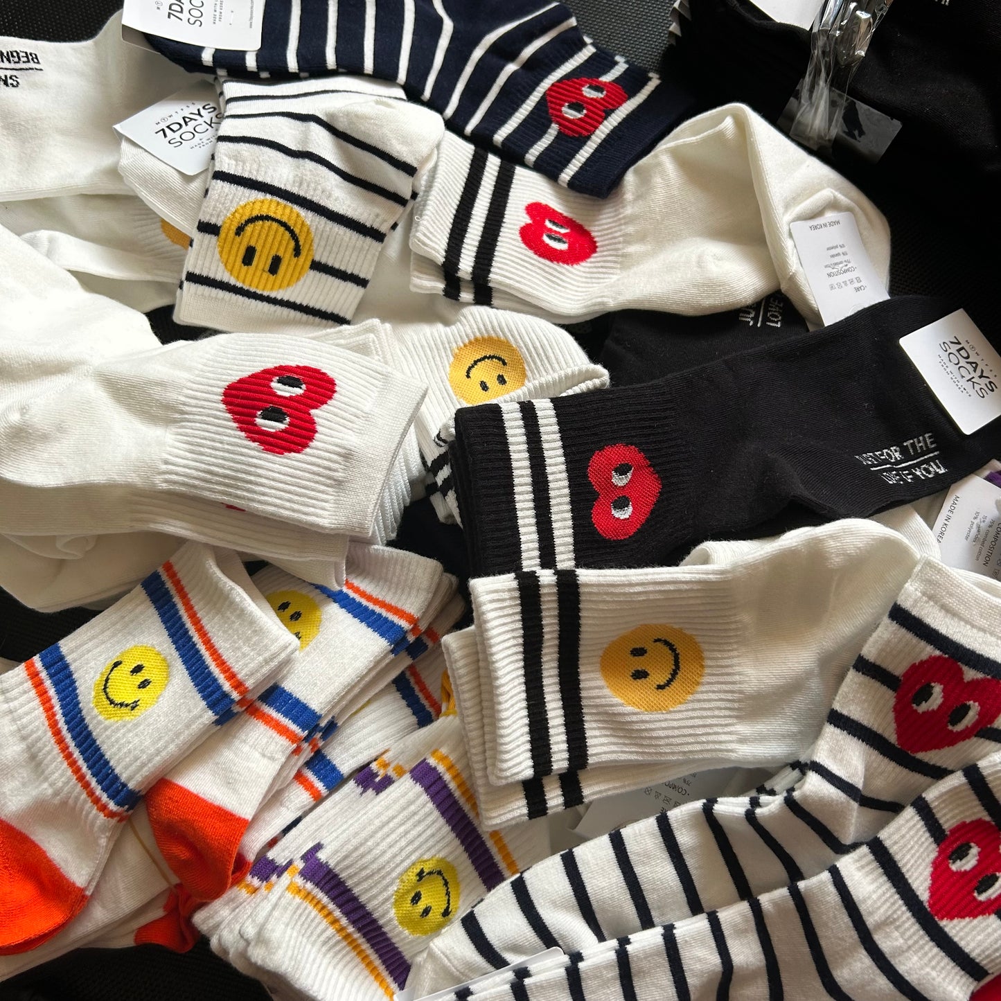 Smiley / Heart sock bundle