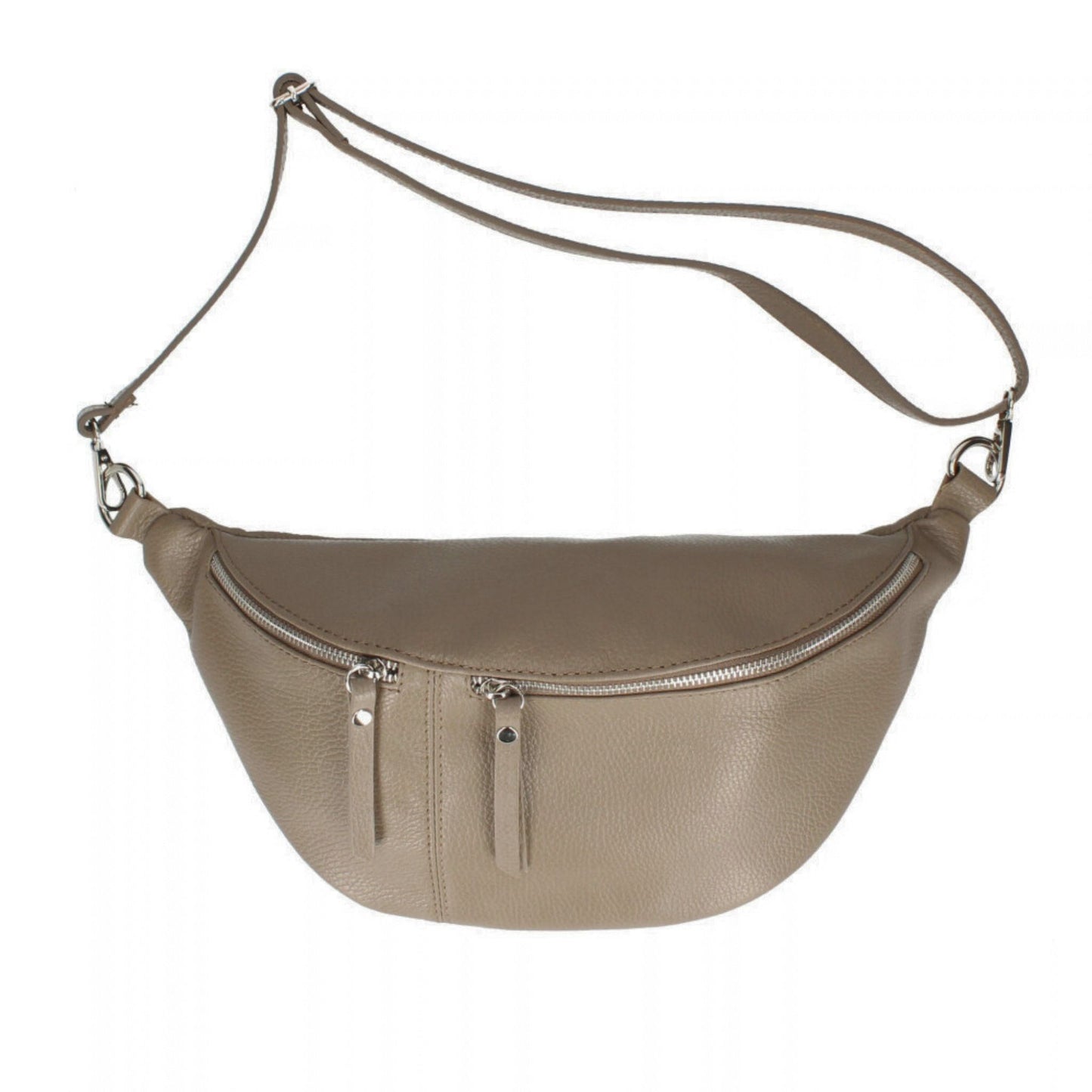 Large Leather BumBag / Sling Bag (Exposed Zips)