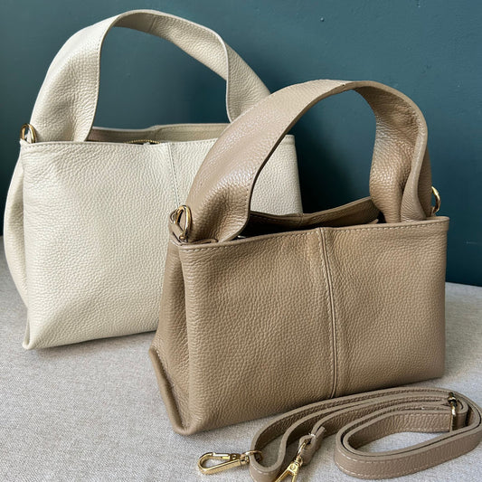 Wide Strap Leather Handbag