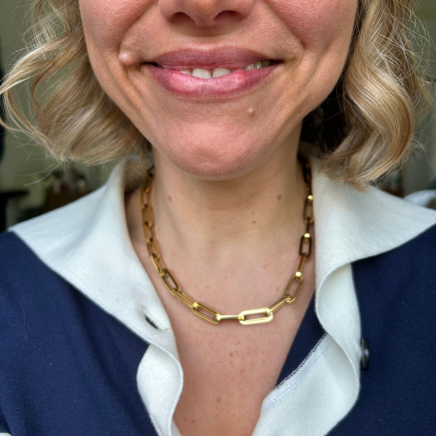 Chunky Paperclip Gold Necklace