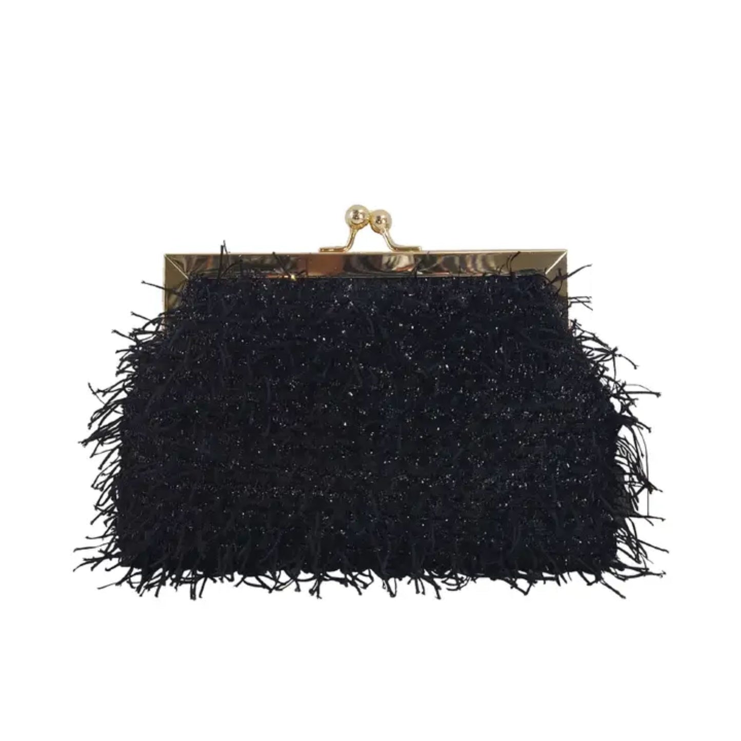 Faux Feather Clutch