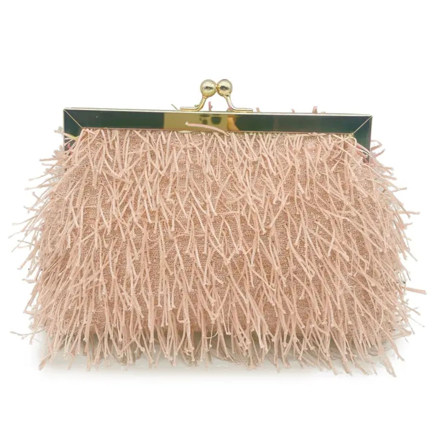 Faux Feather Clutch