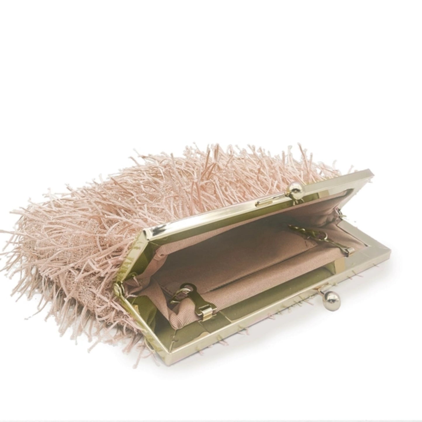 Faux Feather Clutch