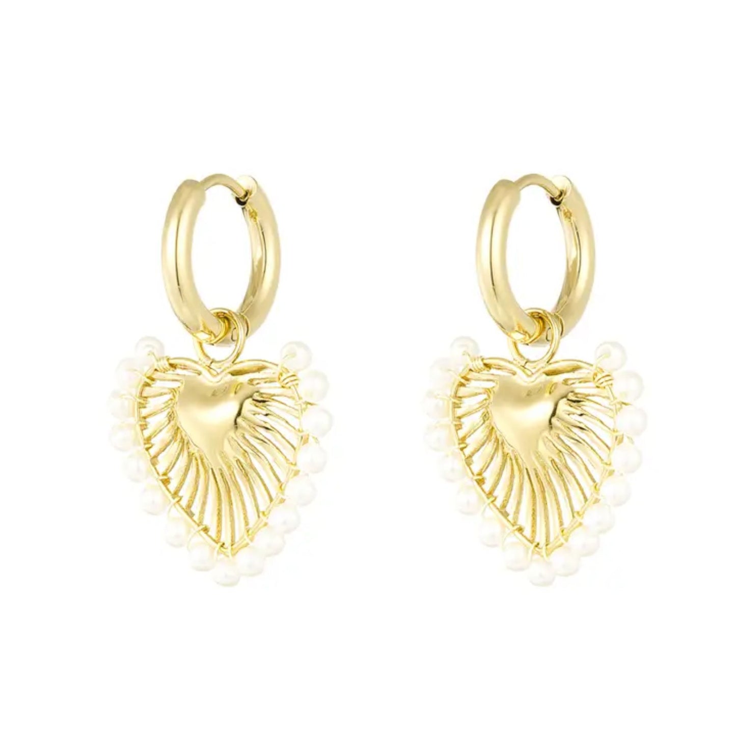 Heart & Pearl Hoops