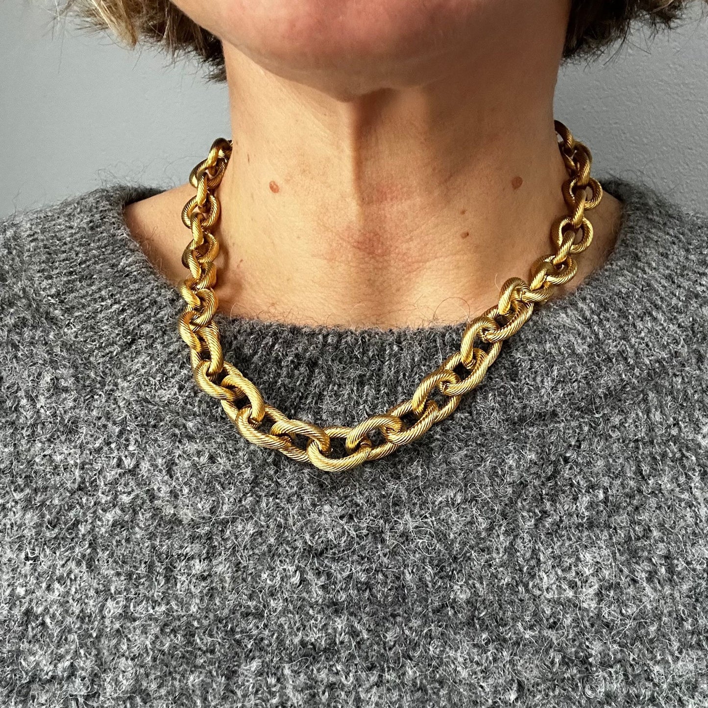 Gold Plated chunky necklace and bracelet