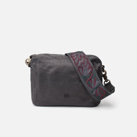 Embroidered Floral Strap Leather Bag