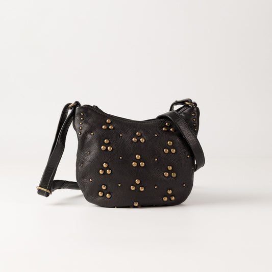 Studded Leather Crossbody Handbag