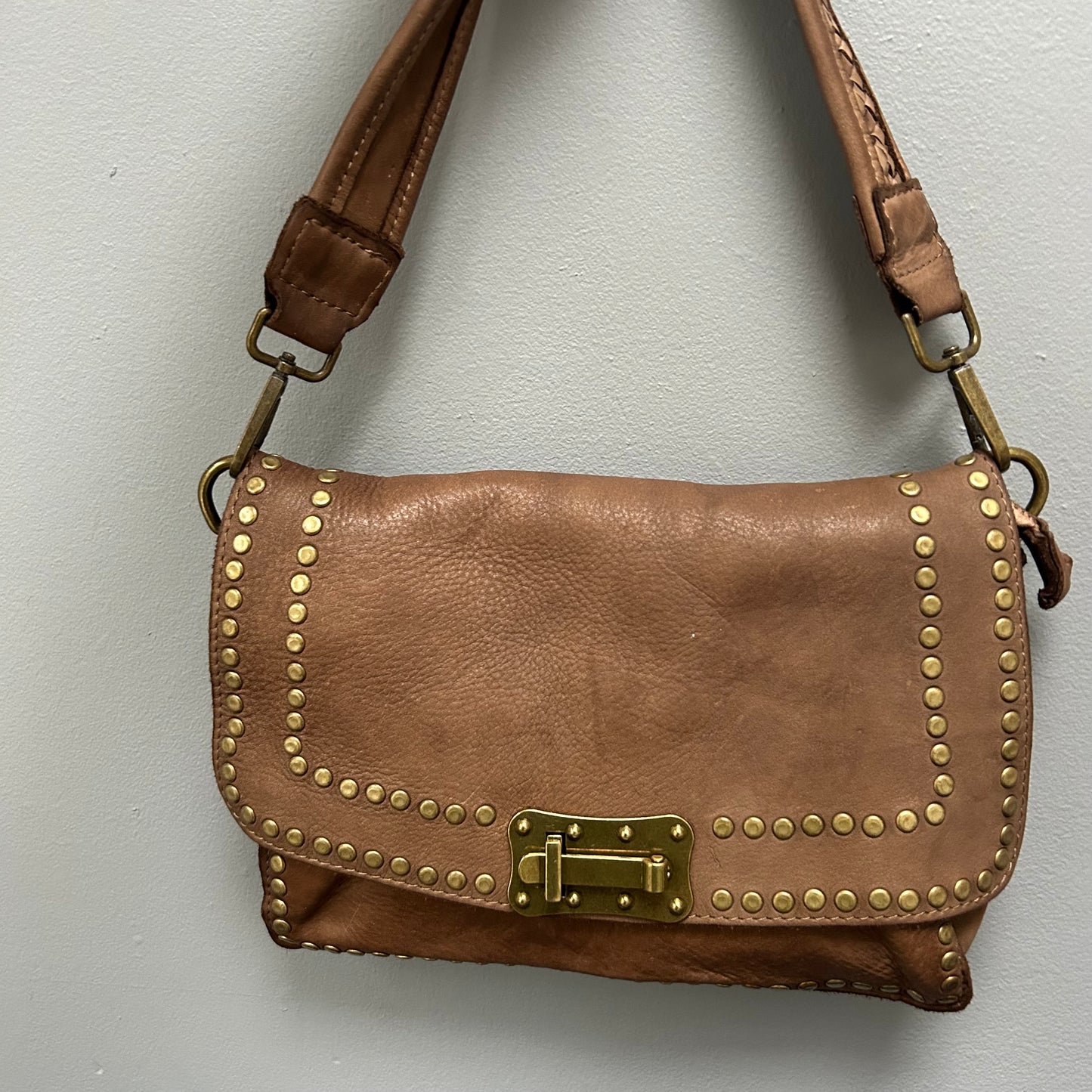Studded Vintage Style Leather Bag