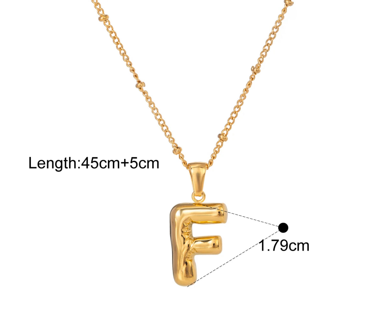 Silver Puffy Initial letter pendant