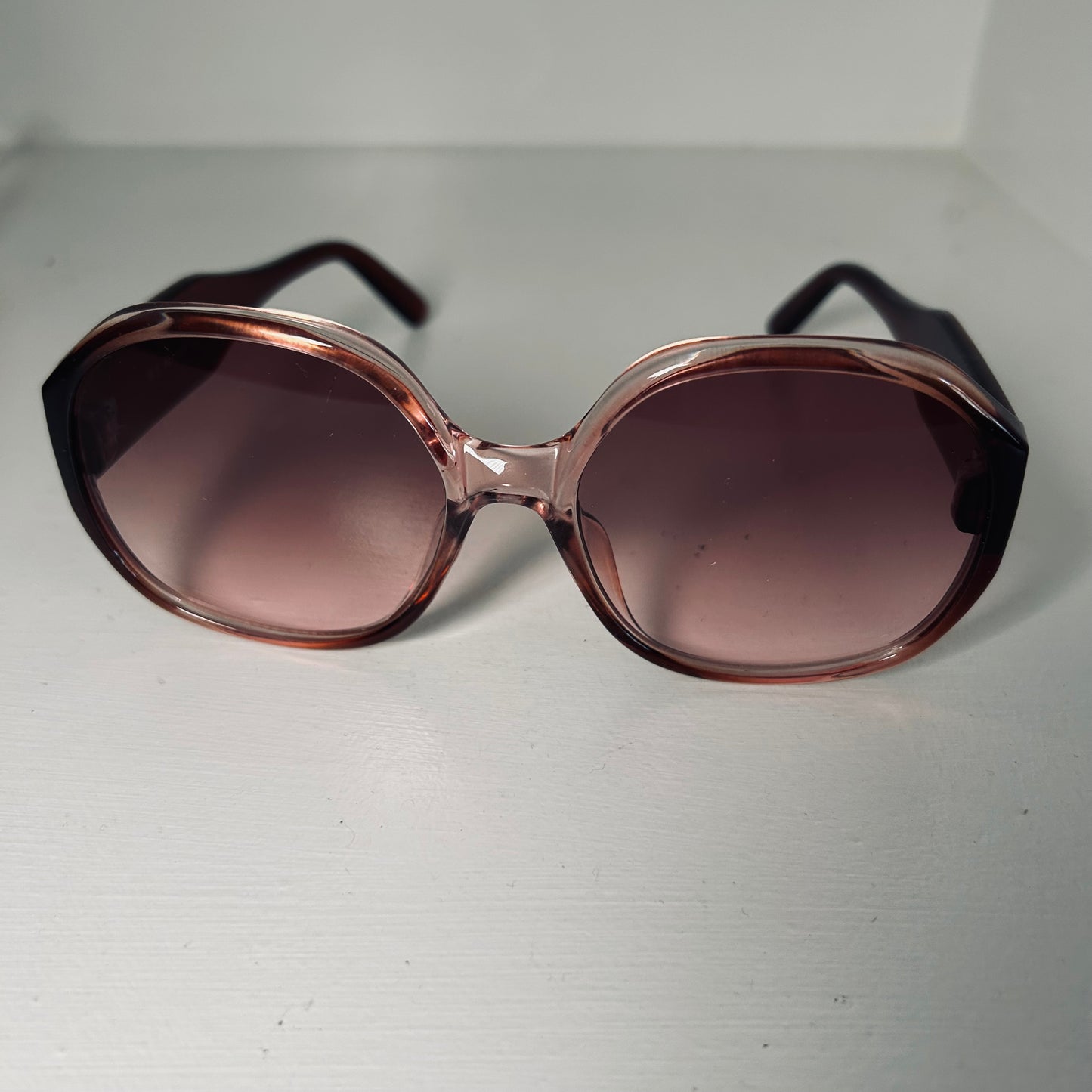 Pink & Brown Oversized Sunglasses