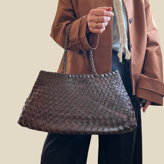 Large Woven Leather Shoulder bag
