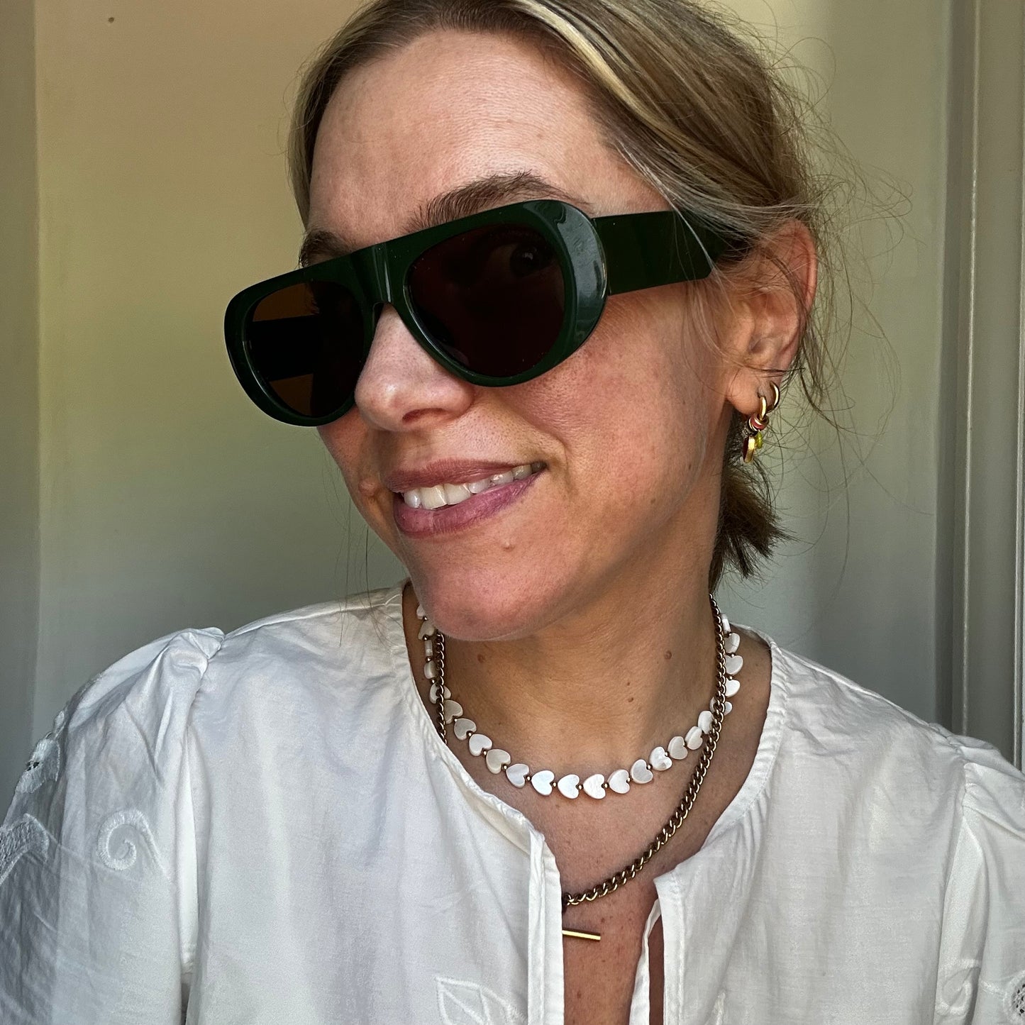 Green retro aviators