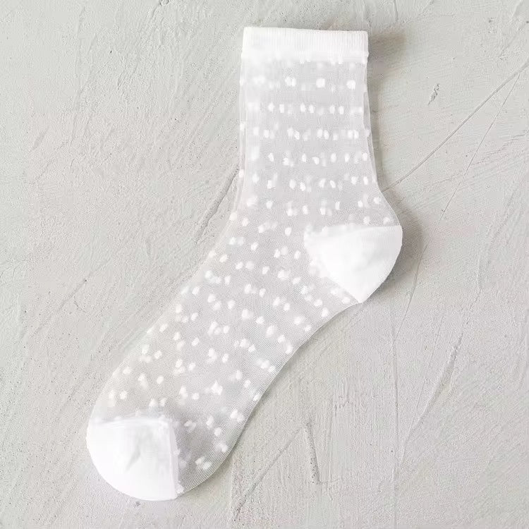 Sheer polka dot socks