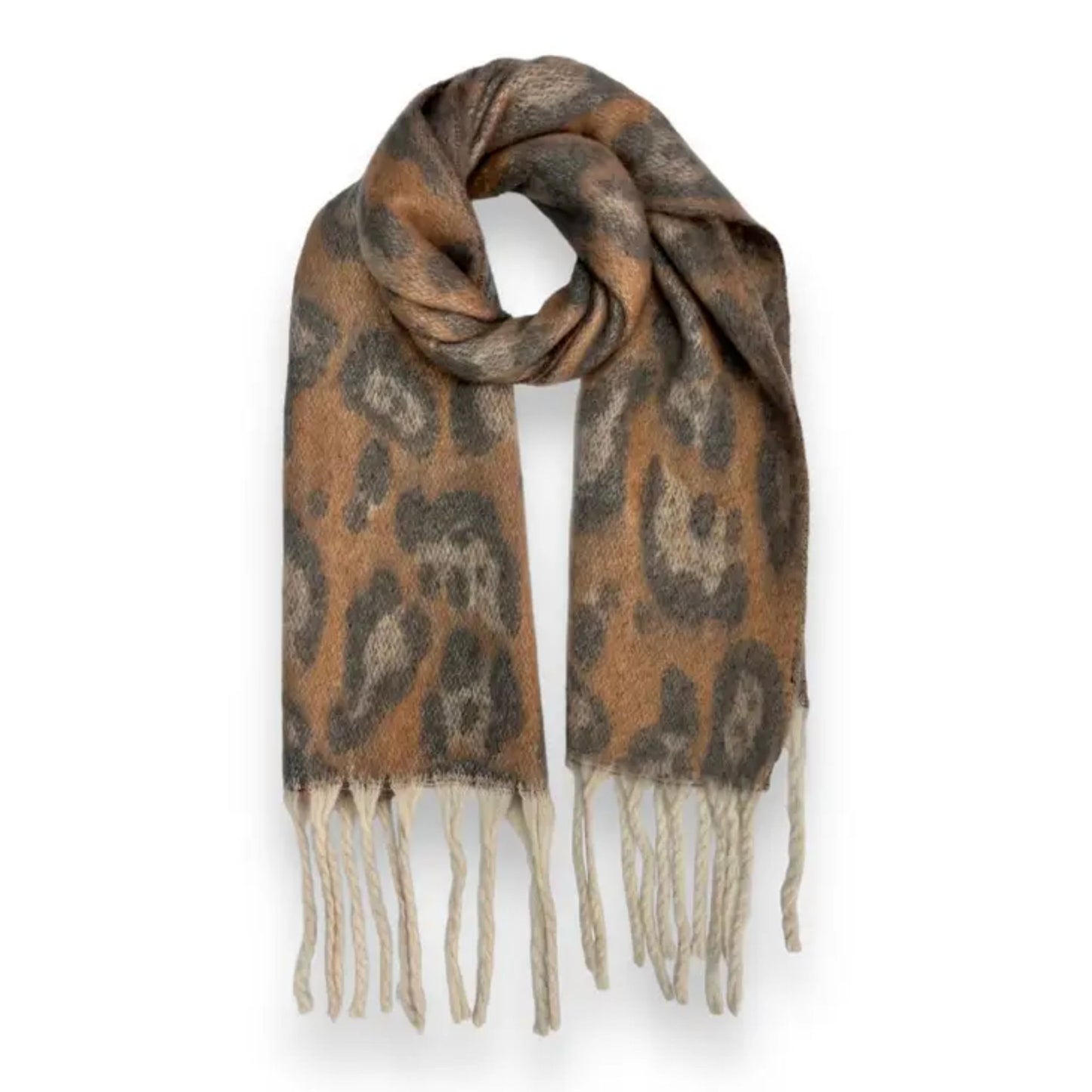 Fluffy Leopard Print Scarves