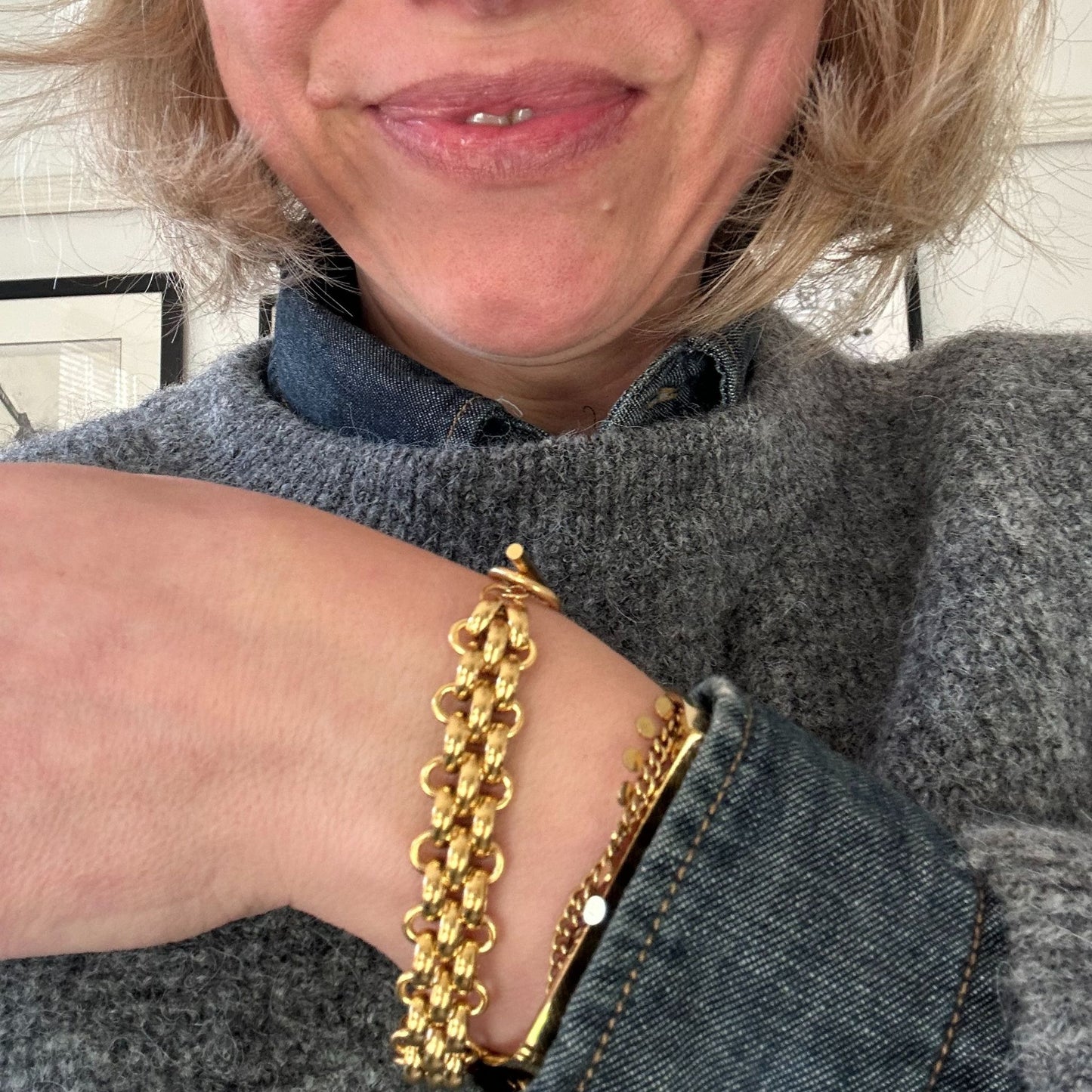 Triple Layer Chunky Gold Chain Bracelet